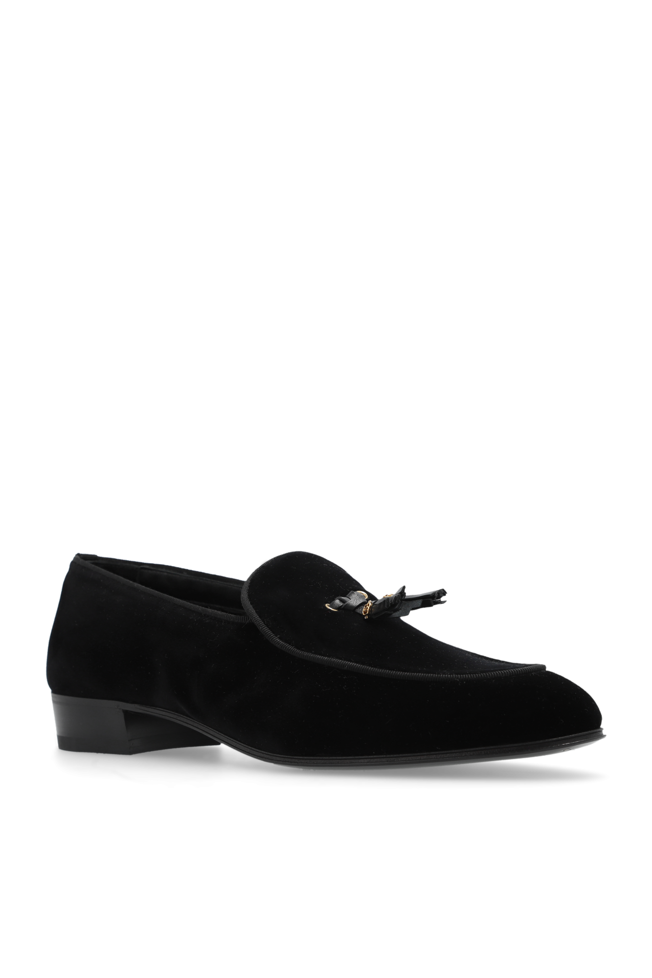 Gucci black cheap velvet shoes